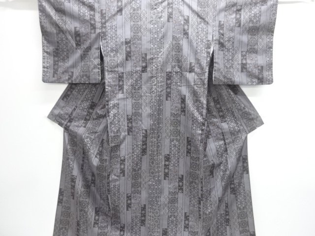 JAPANESE KIMONO / DORO OSHIMA TSUMUGI (9 maruki) / WOVEN FLOWER